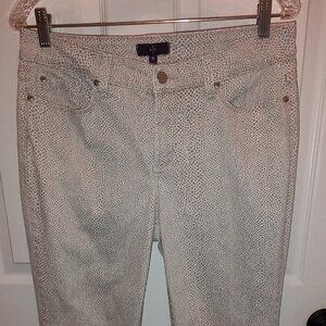 NYDJ ANKLE LENGTH JEANS LIFT TUCK STRETCH LGT/DARK GRAY INSEAM 27 1/2" SIZE 8